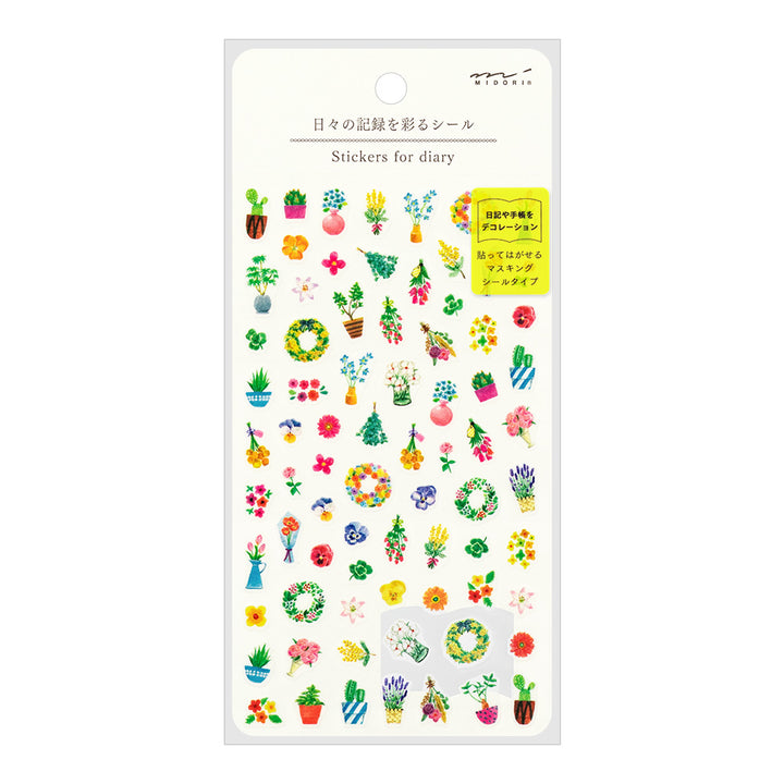 Midori - Stickers for diary Daily records - Flowers