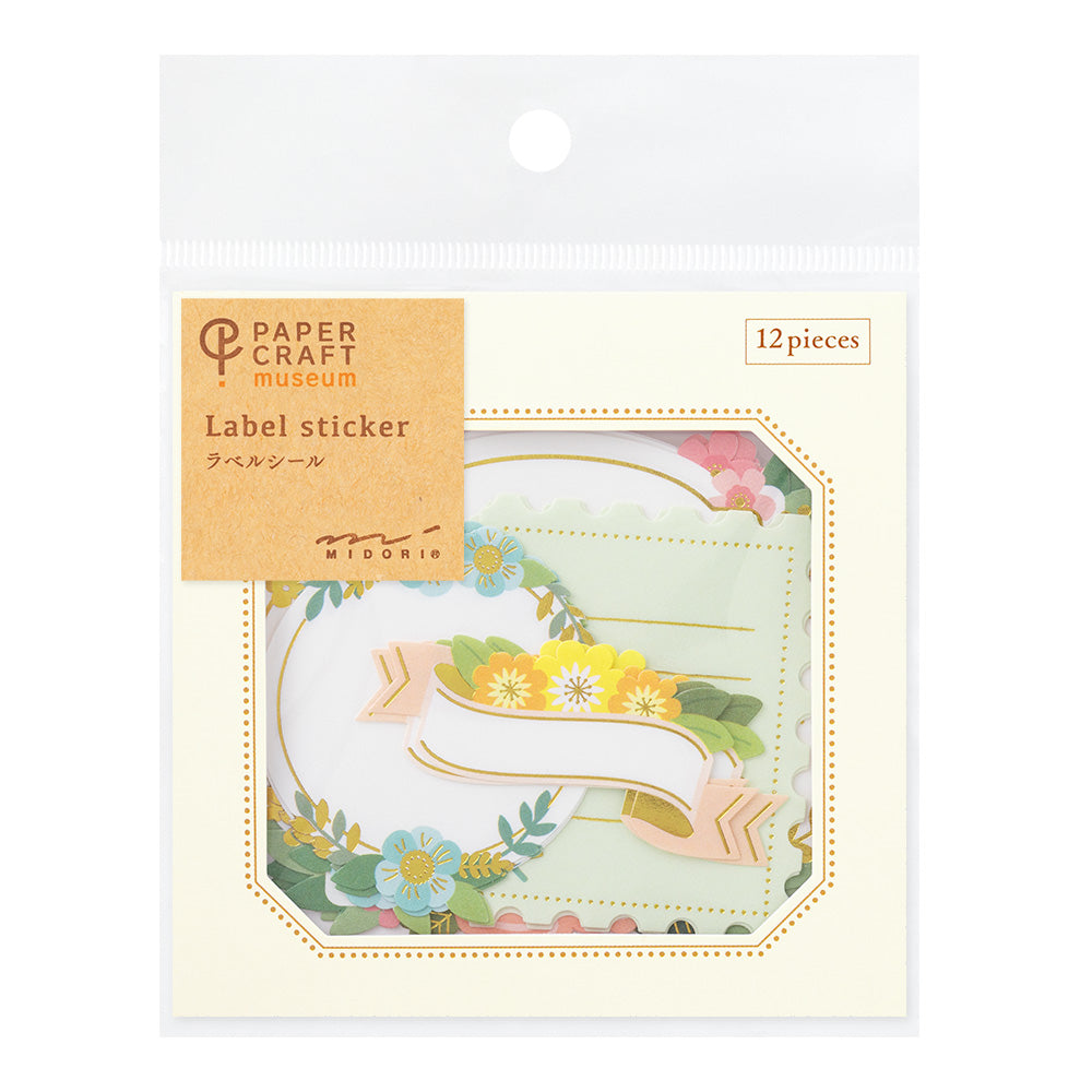 Midori - Paper Craft Museum Label Sticker - 2610 - Flower