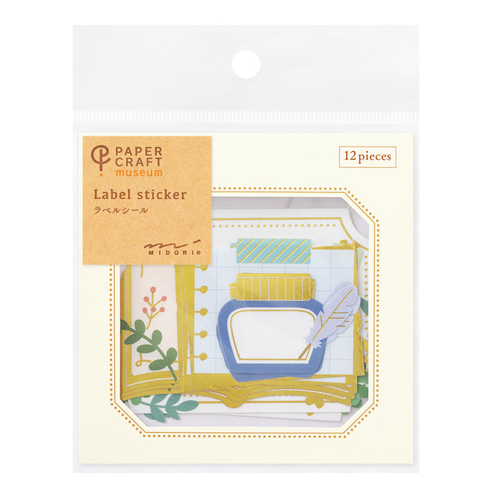 Midori - Paper Craft Museum Label Sticker - 2611 - Stationery Ink Bottle