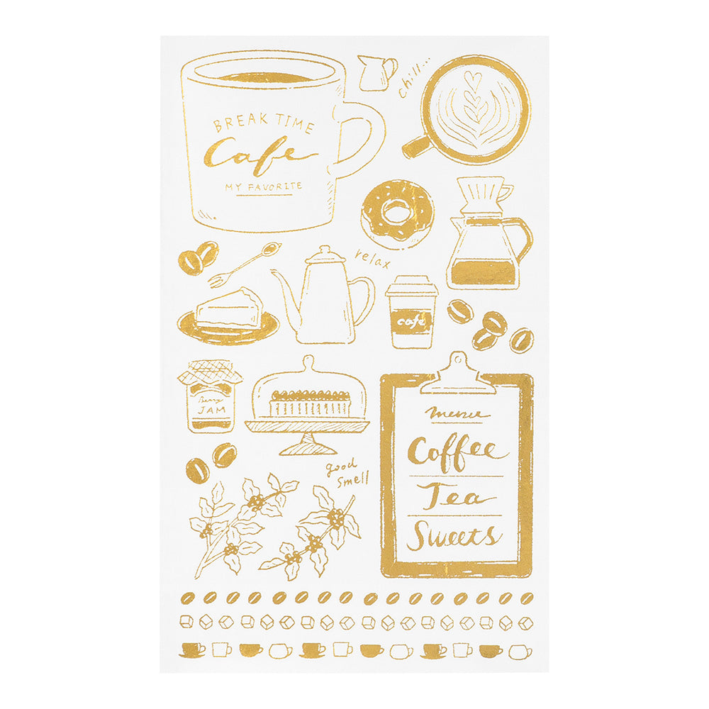 Midori - Gold Foil Transfer Sticker -2614 - Coffee