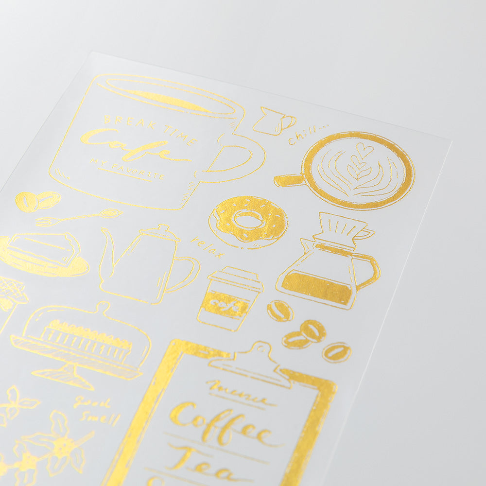 Midori - Gold Foil Transfer Sticker -2614 - Coffee