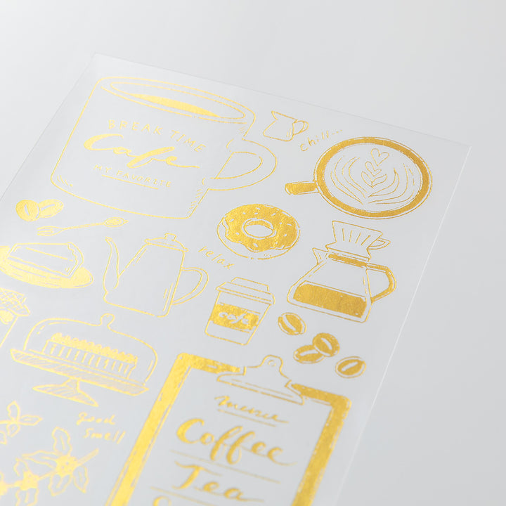 Midori - Gold Foil Transfer Sticker -2614 - Coffee