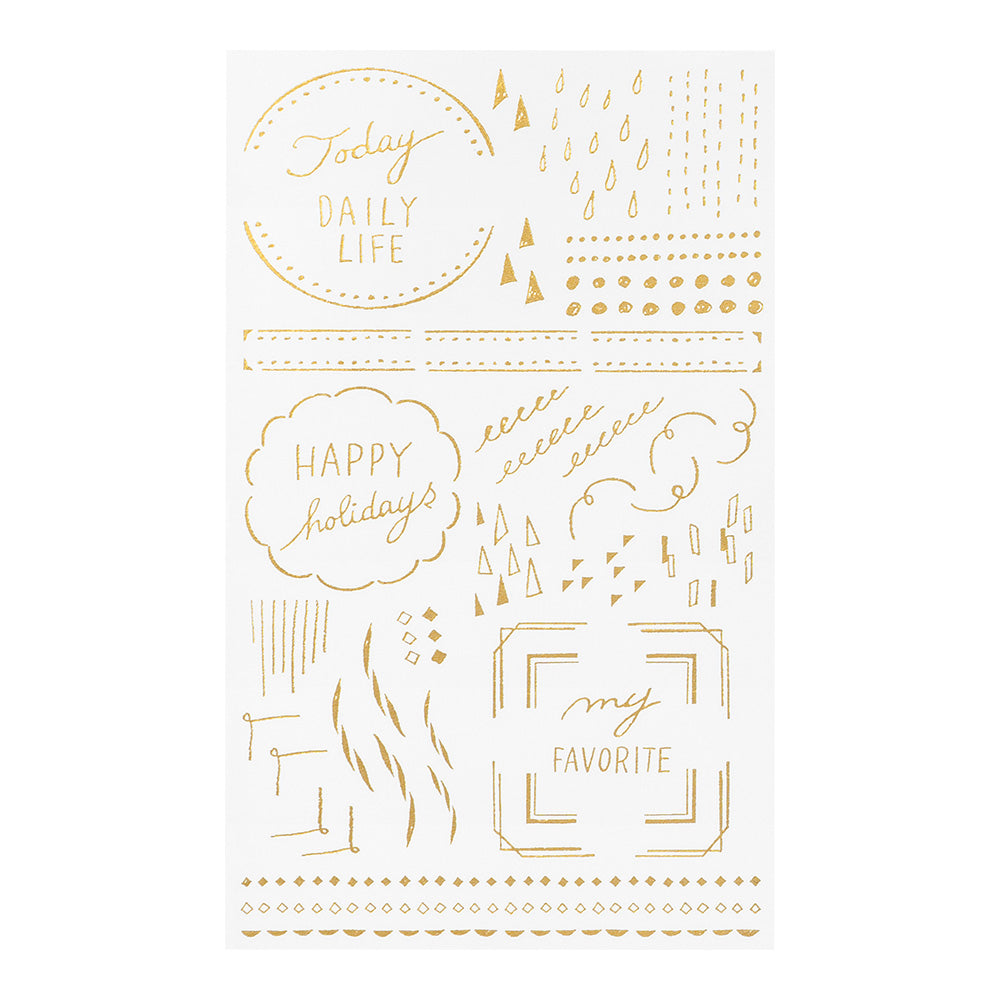 Midori - Gold Foil Transfer Sticker - 2617 - Geometric Patterns