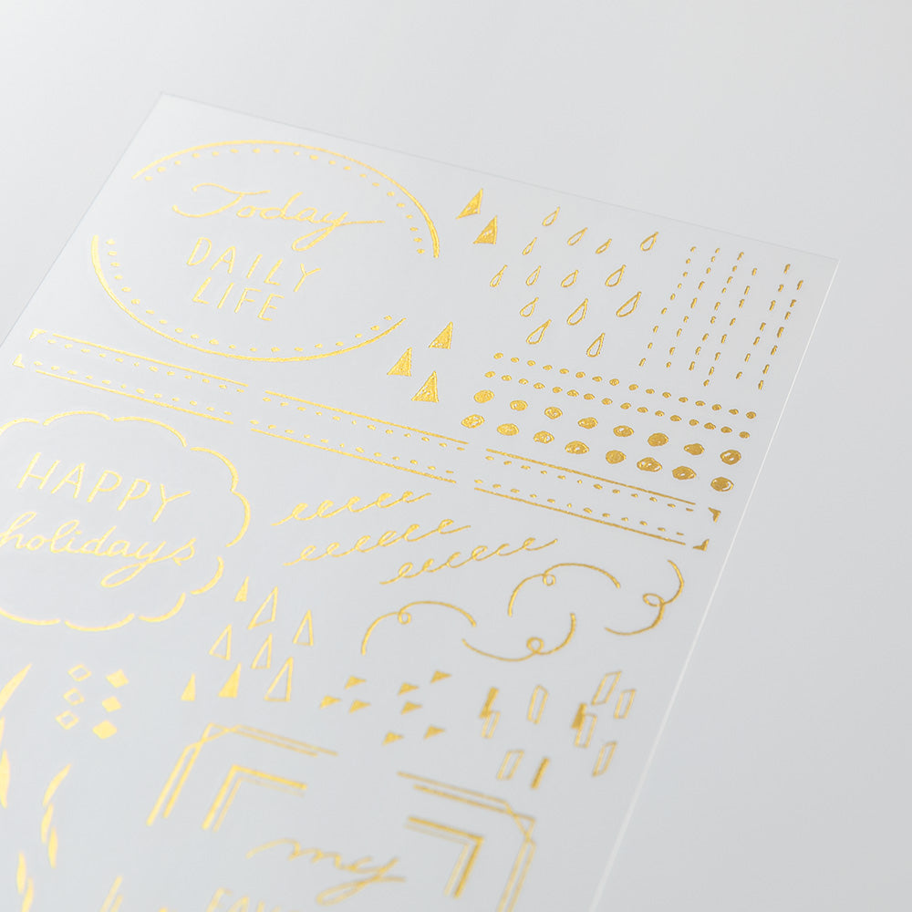 Midori - Gold Foil Transfer Sticker - 2617 - Geometric Patterns