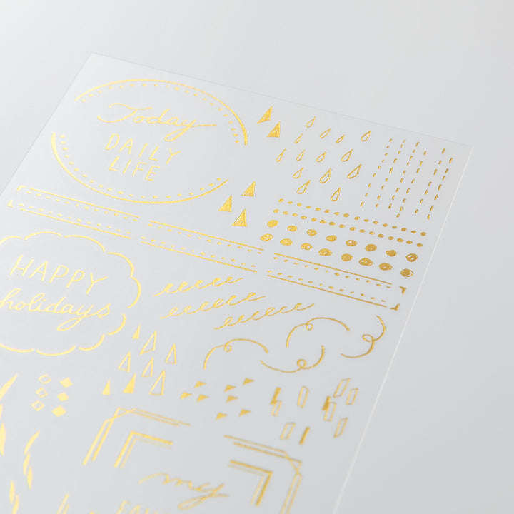 Midori - Gold Foil Transfer Sticker - 2617 - Geometric Patterns