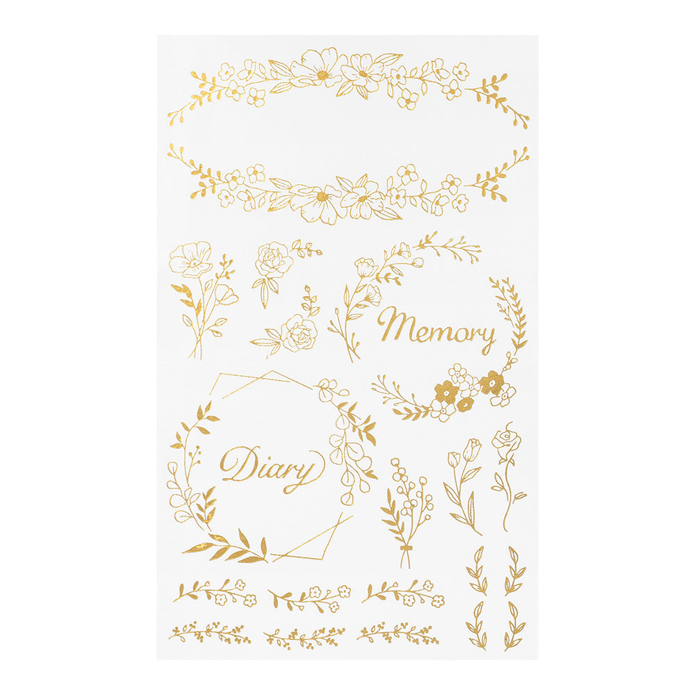 Midori - Gold Foil Transfer Sticker - 2620 - Flower