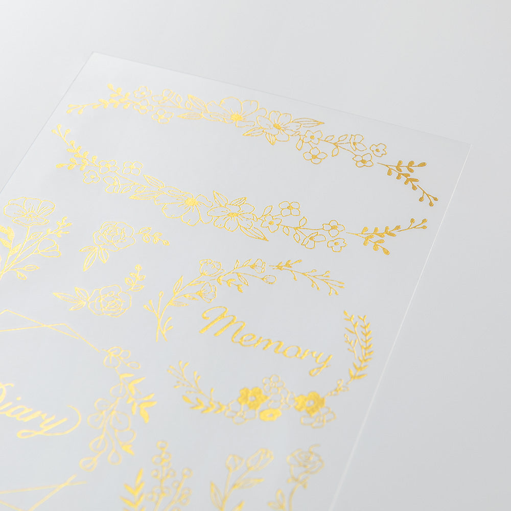 Midori - Gold Foil Transfer Sticker - 2620 - Flower