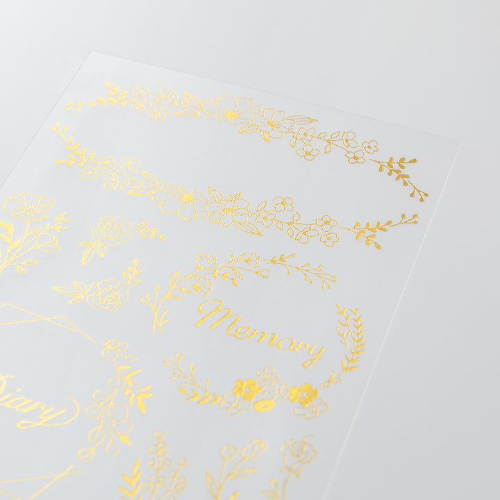 Midori - Gold Foil Transfer Sticker - 2620 - Flower