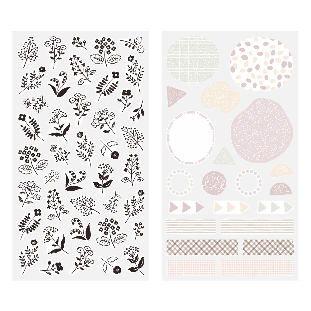 MIDORI - Monotone Stickers - 2642 - Flower