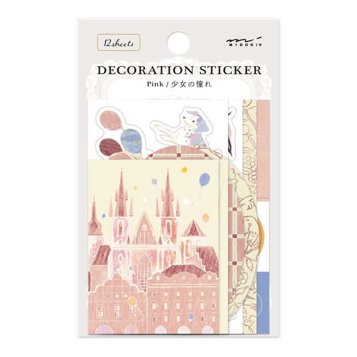 MIDORI - NOSTALGIC DECORATION STICKER - PINK