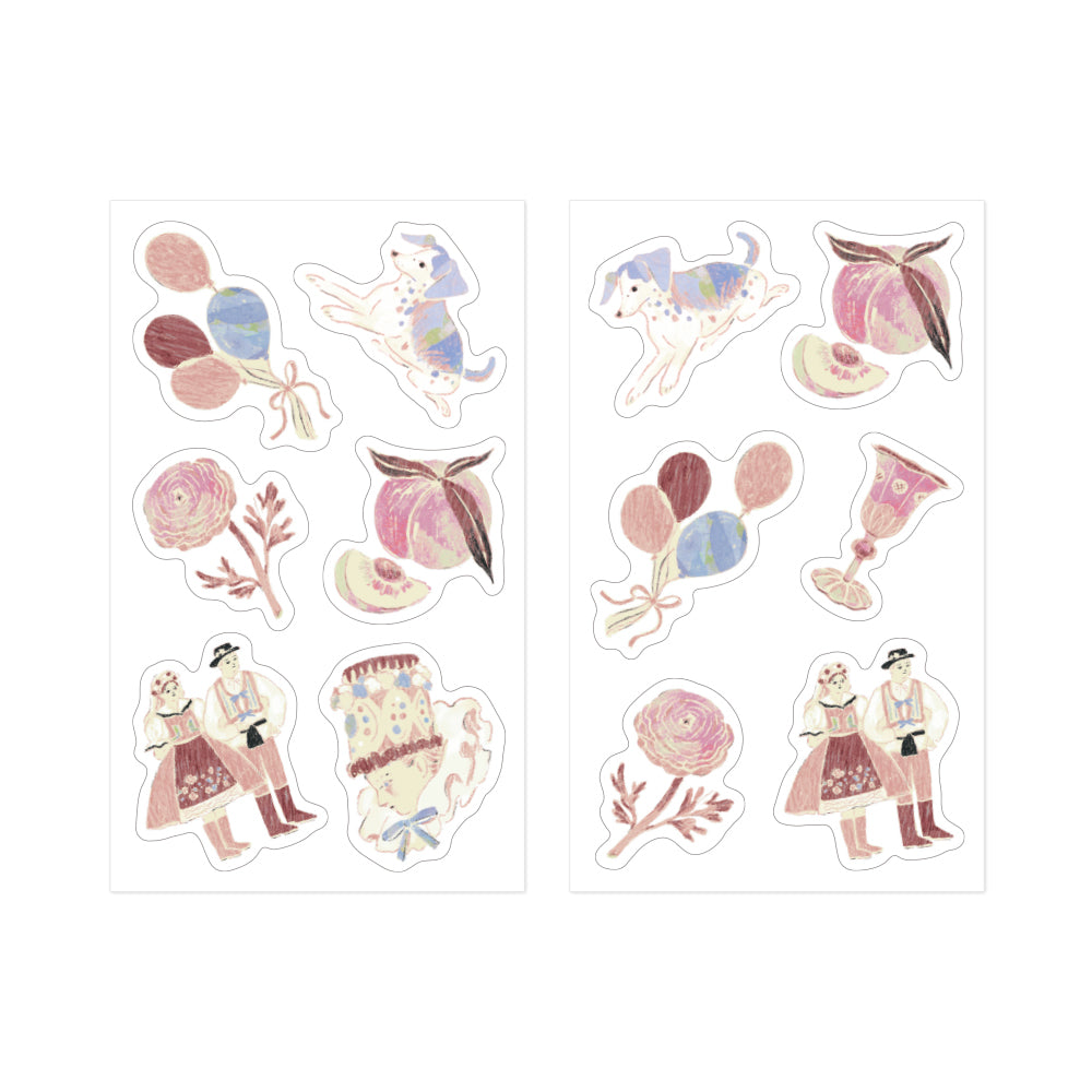 MIDORI - NOSTALGIC DECORATION STICKER - PINK