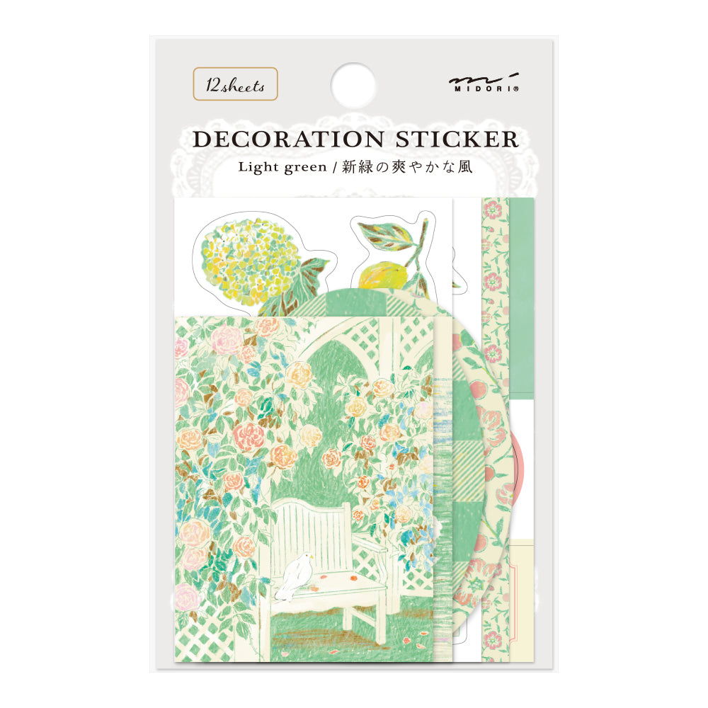 MIDORI - NOSTALGIC DECORATION STICKER - LIGHT GREEN