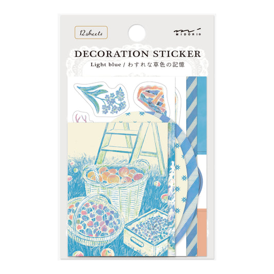 MIDORI - NOSTALGIC DECORATION STICKER - LIGHT BLUE