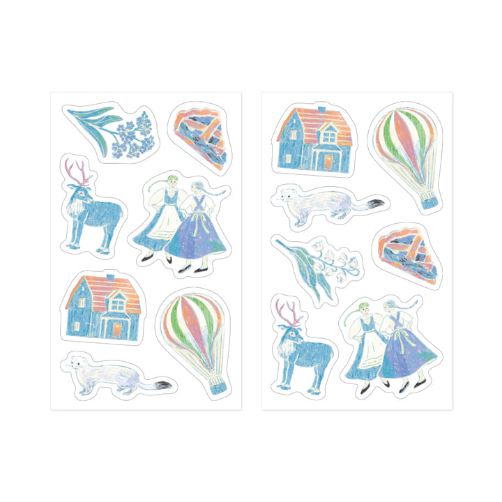 MIDORI - NOSTALGIC DECORATION STICKER - LIGHT BLUE