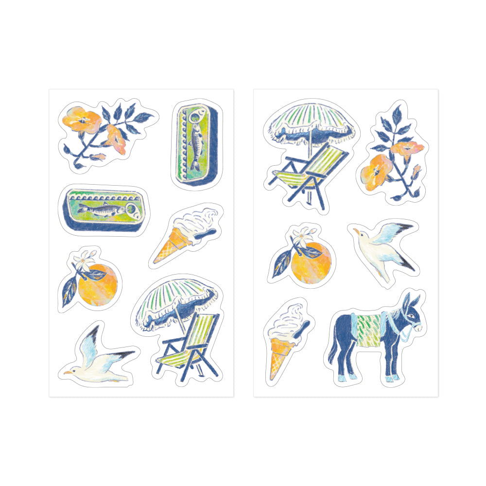 MIDORI - NOSTALGIC DECORATION STICKER - MIST BLUE