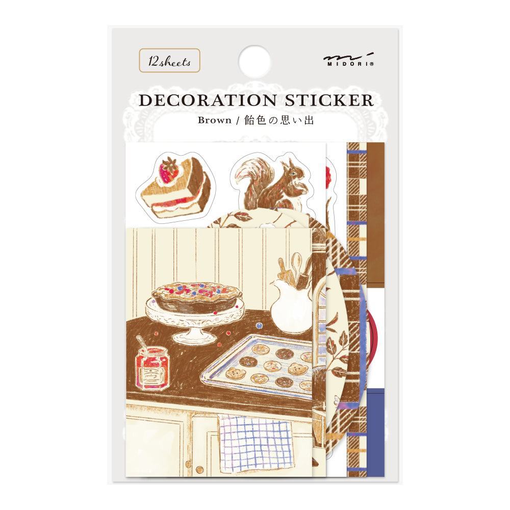 MIDORI - NOSTALGIC DECORATION STICKER - BROWN