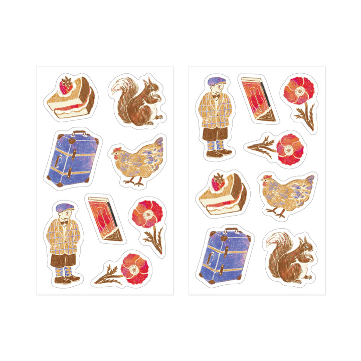 MIDORI - NOSTALGIC DECORATION STICKER - BROWN