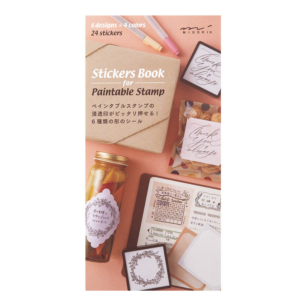 Midori - Stickers Book for Pre-Inked Stamp - Warm Colors