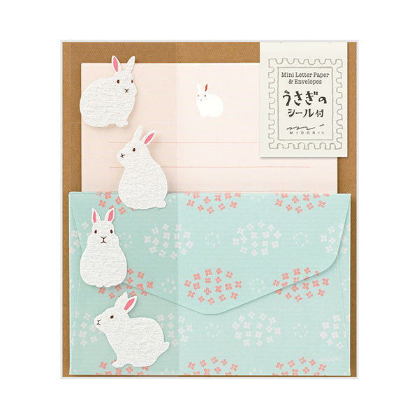 Midori - Mini Letter Set With Stickers - Rabbit A