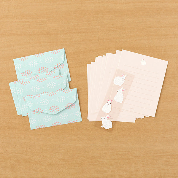 Midori - Mini Letter Set With Stickers - Rabbit A