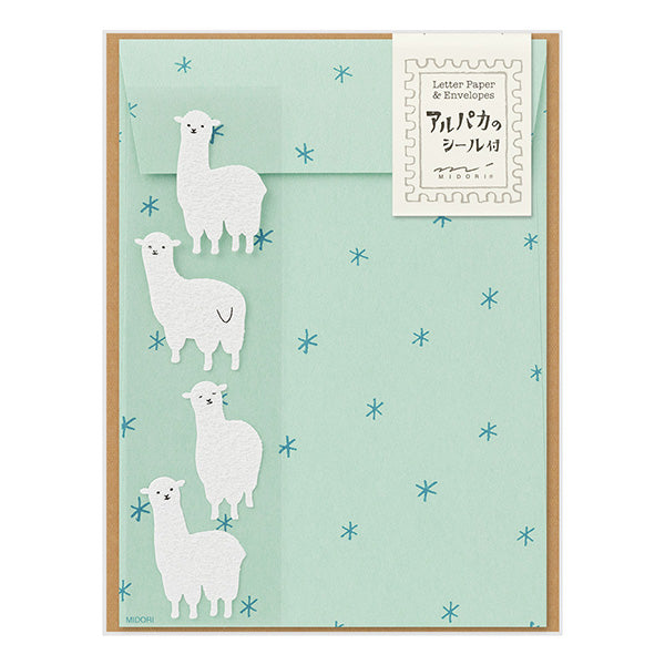 Midori - Letter Set With Stickers - Alpaca B