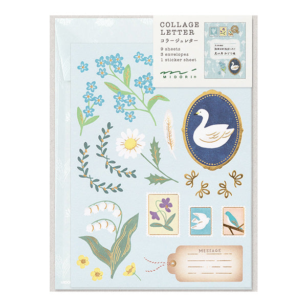 Midori - Letter Set - Collage - Bird