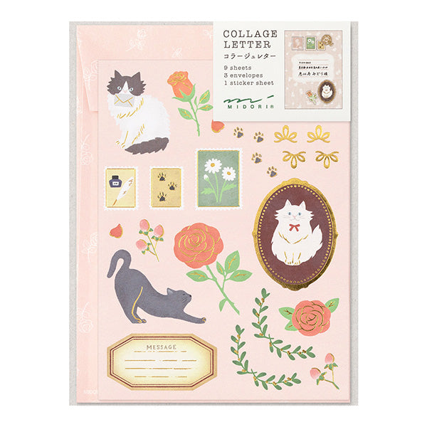 Midori - Letter Set - Collage - Cat