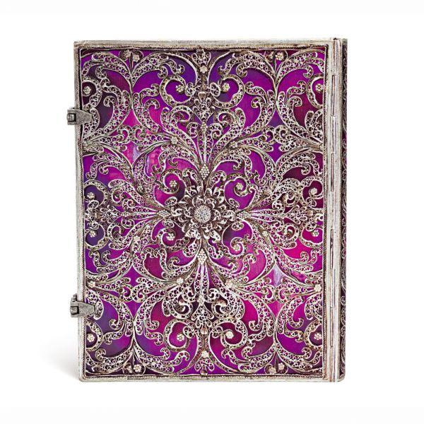 Paperblanks - Hardcover Journal - Aubergine Silver Filigree - Ultra