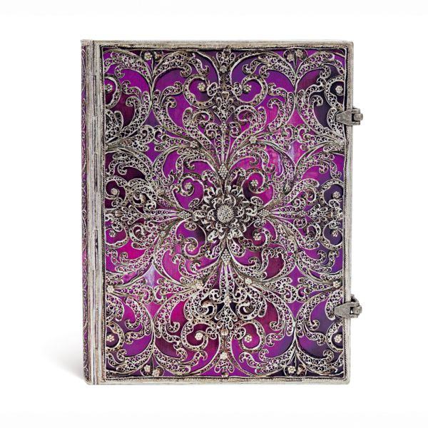 Paperblanks - Hardcover Journal - Aubergine Silver Filigree - Ultra