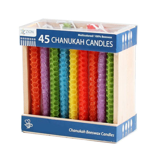 ZION JUDAICA -  Multi Colored Honey Comb Beeswax Candles