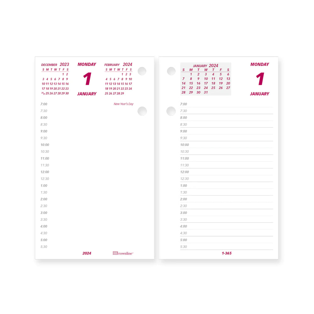 BROWNLINE - 2024 Planner - Daily Calendar Pad Refill (English)