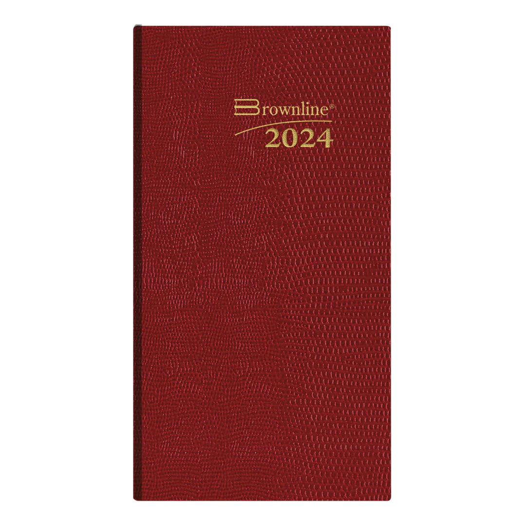 BROWNLINE - 2024 Planner - 6" H X 3-1/8" W - Daily Pocket Planner (English) - Grey/Indigo/Red/Grape