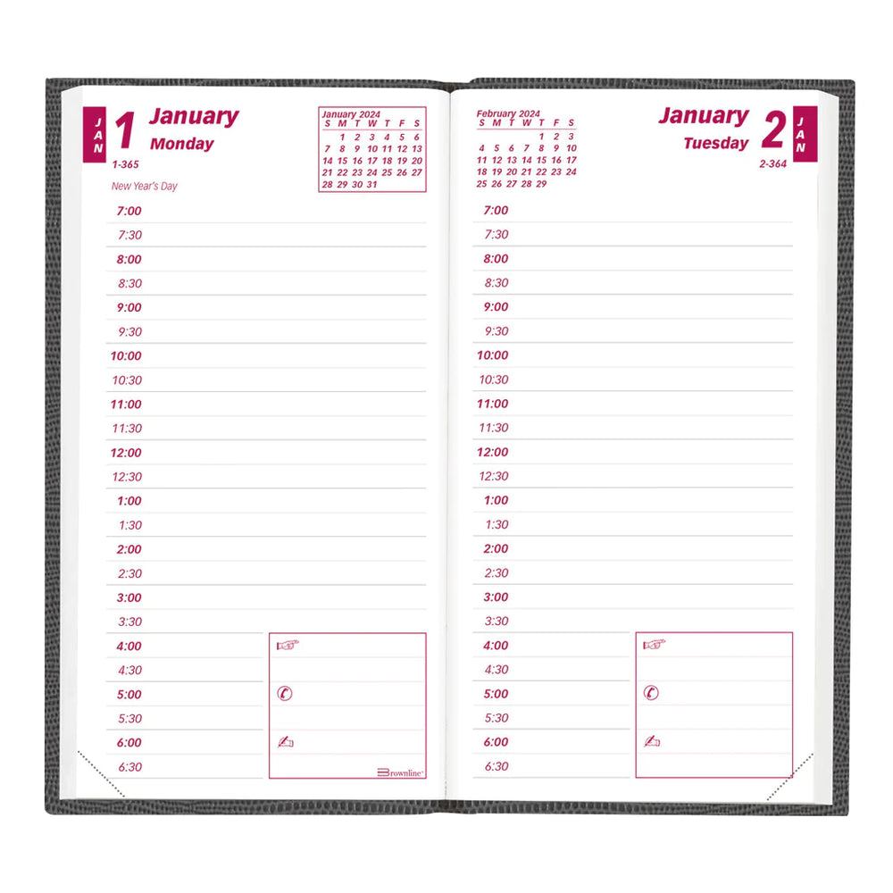 BROWNLINE - 2024 Planner - 6" H X 3-1/8" W - Daily Pocket Planner (English)