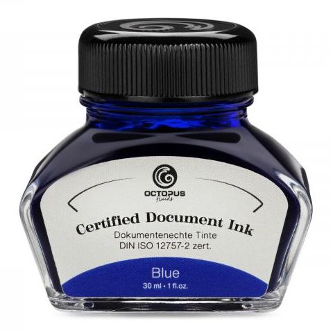 Octopus Fluids - 30ml Certified Document Fountain Pen Ink - Blue