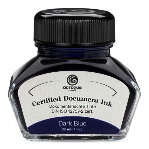 Octopus Fluids - 30ml Certified Document Fountain Pen Ink - Dark Blue