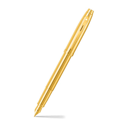 SHEAFFER - 100 GLOSSY PVD FOUNTAIN PEN - GOLD/GOLDTRIM