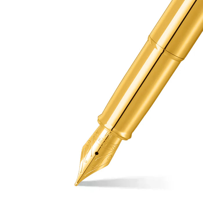 SHEAFFER - 100 GLOSSY PVD FOUNTAIN PEN - GOLD/GOLDTRIM