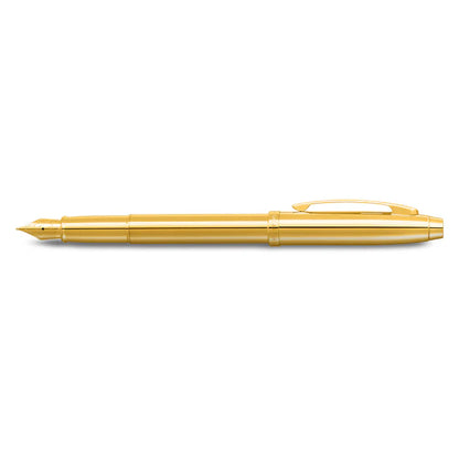 SHEAFFER - 100 GLOSSY PVD FOUNTAIN PEN - GOLD/GOLDTRIM