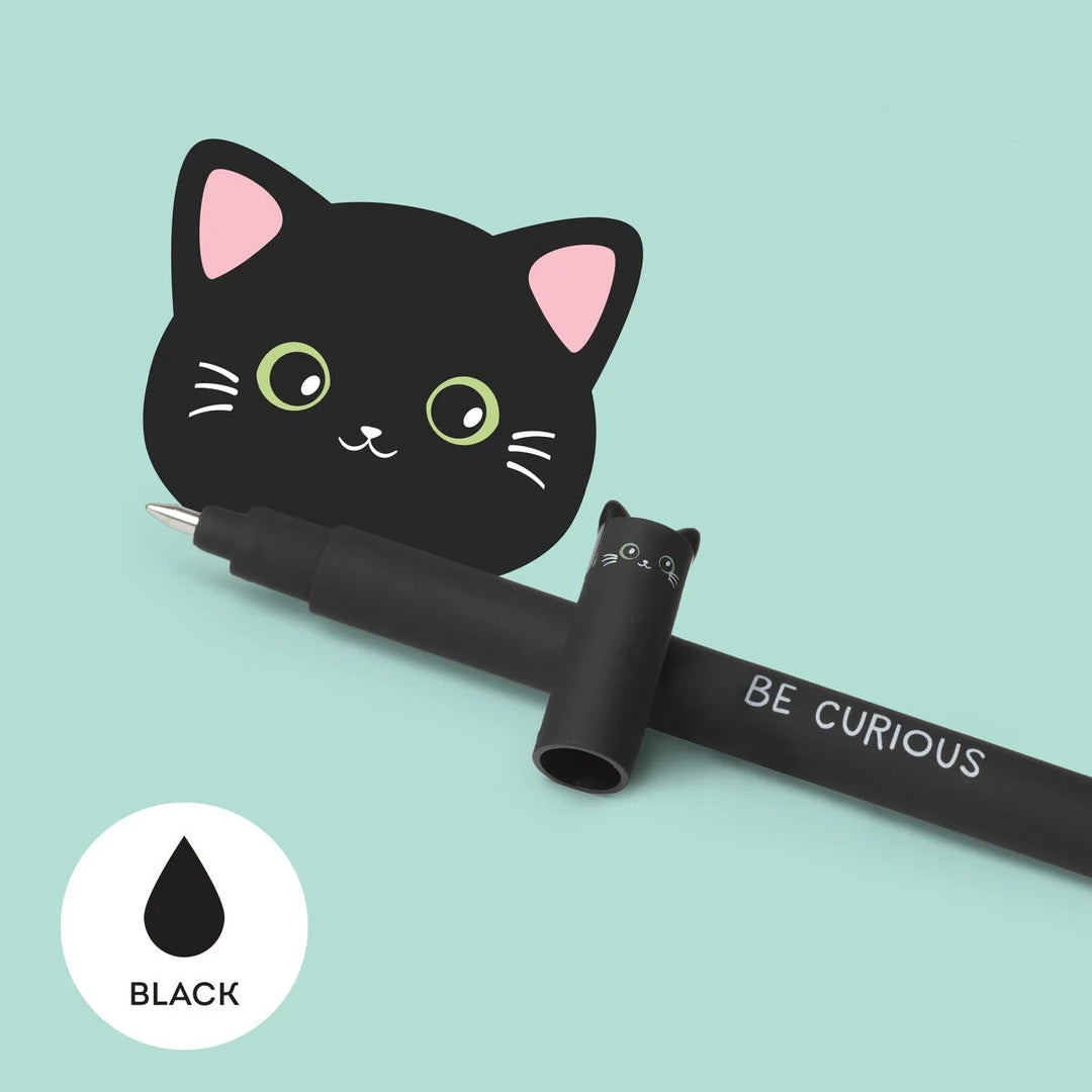 Legami - Erasable Gel Pen - Black Cat