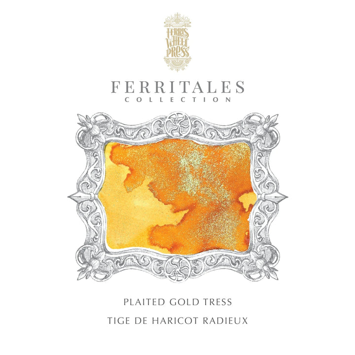FERRIS WHEEL PRESS -  FerriTales Collection 20ml Bottle - Once Upon a Time - Plaited Gold Tress Ink Swatches - Free Shipping to US and Canada