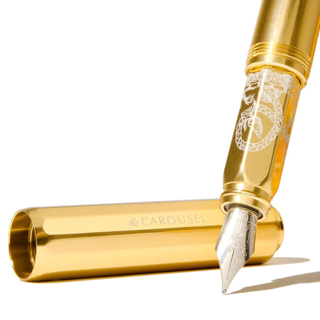 FERRIS WHEEL PRESS - Aluminum Carousel Fountain Pen - Plaited Gold Tress (2023 Limited Edition)