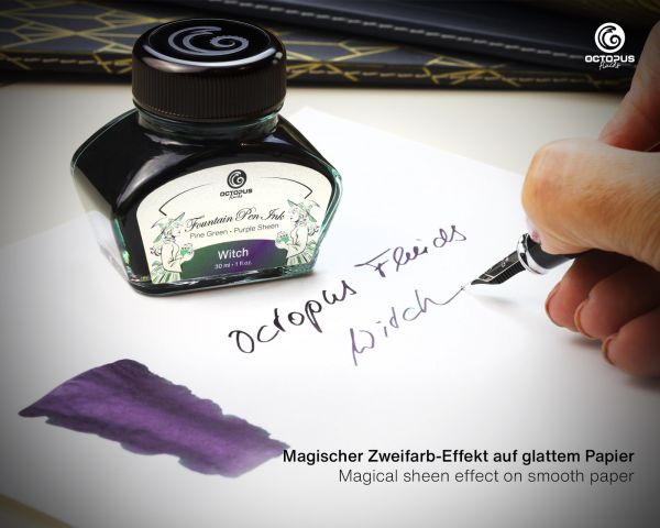 Octopus Fluids - Sheening 30ml Fountain Pen Ink - Witch Green