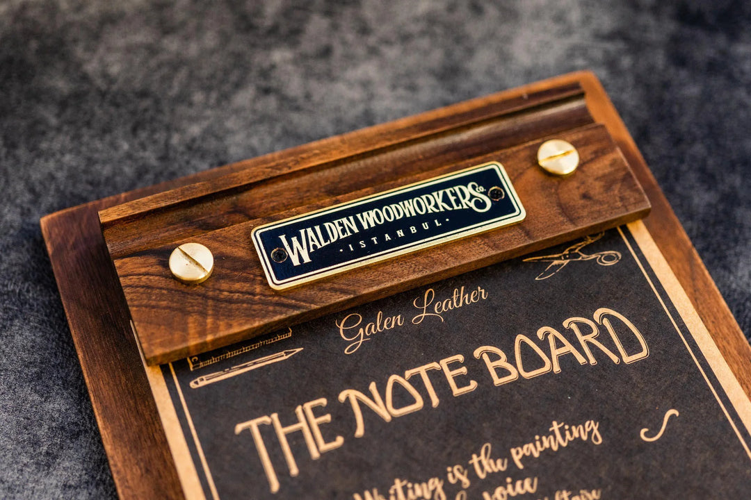 Galen Leather - The Note Board - Wooden Rhoda Notepad Holder - Walnut