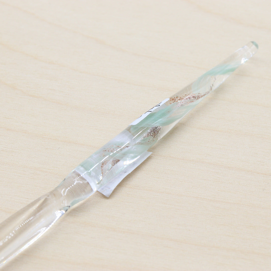HAND MADE COLOR GLASS DIP PEN - by Artisan Janelle Tyler - with 5ml Waterproof Black Ink - 1