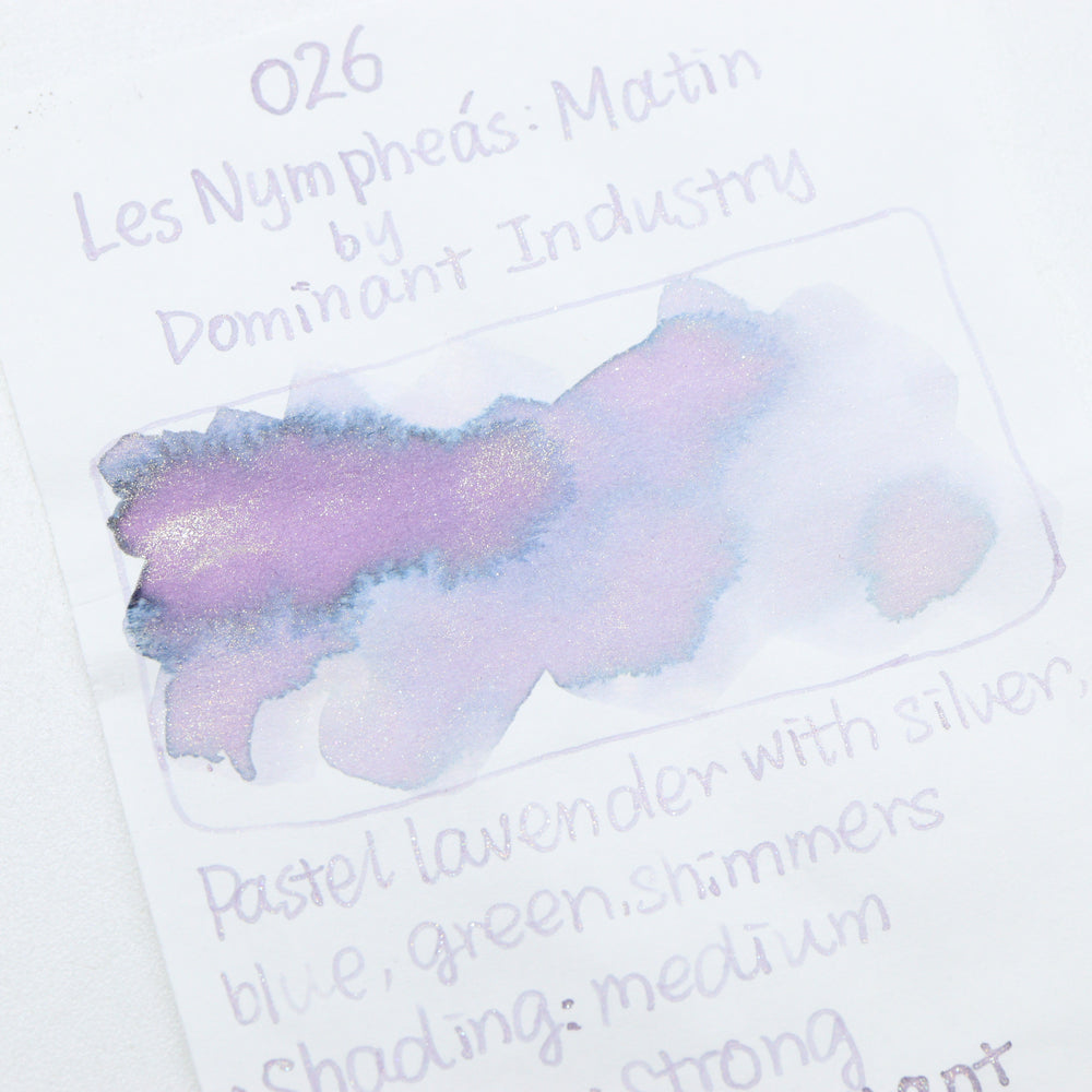 DOMINANT INDUSTRY – PAINTER SERIES – Bottled Fountain Pen Ink (25ml) – No.026 Les Nymphéas: Matin Ink Swatches - Free Shipping to US and Canada