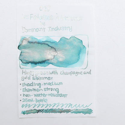 DOMINANT INDUSTRY – PAINTER SERIES – Bottled Fountain Pen Ink (25ml) – No.028 Les Falaises: à Étretat Ink Swatches - Free Shipping to US and Canada