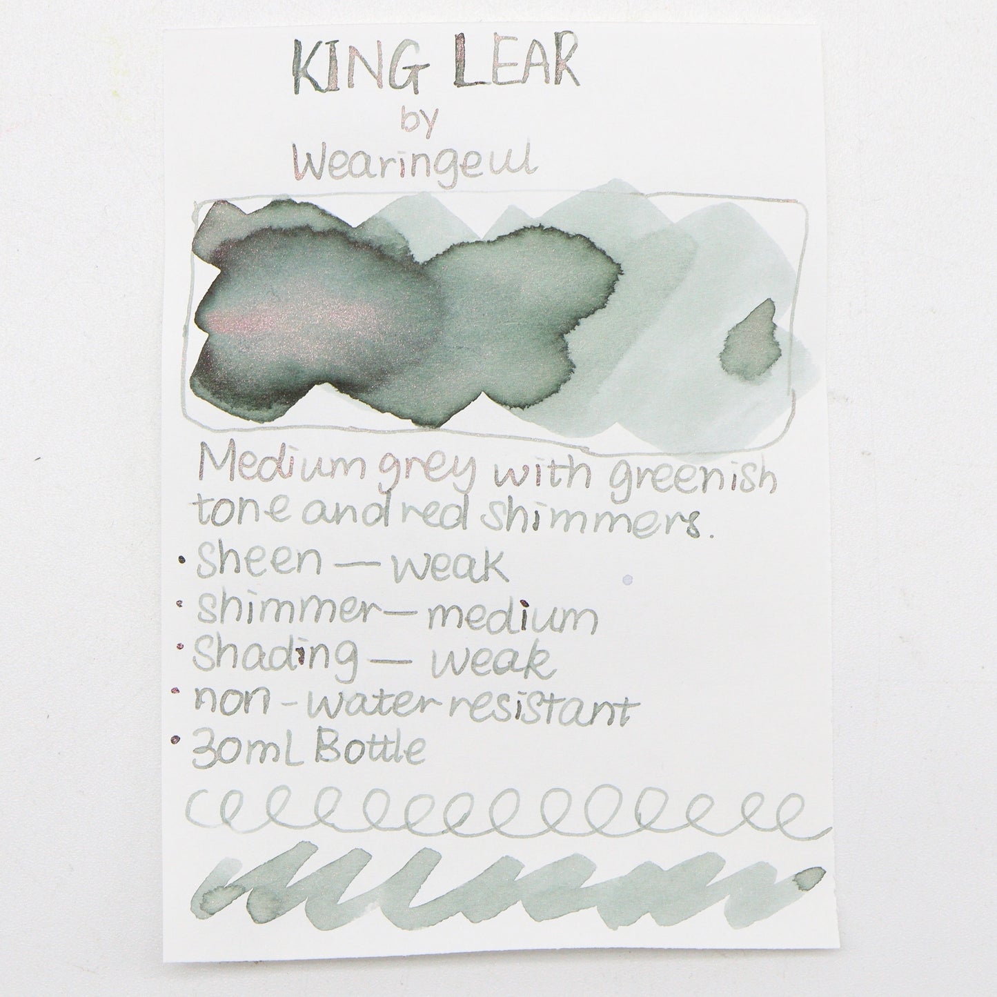 Wearingeul King Lear Ink Swatches and Writing Samples - Free shipping to US and Canada - Buchan's Stationery