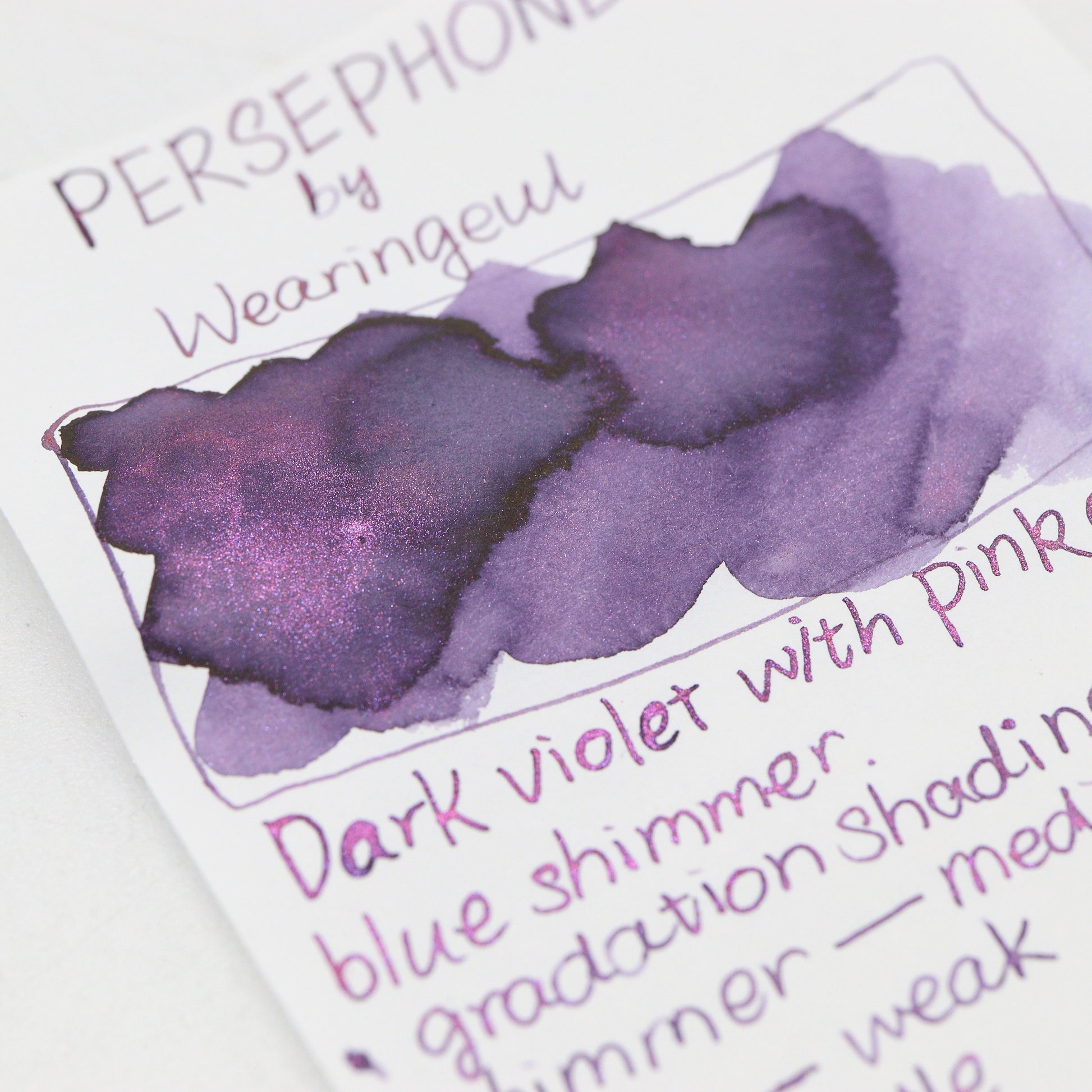 Wearingeul Persephone Ink Swatches and Writing Samples - Free shipping to US and Canada - Buchan's Stationery