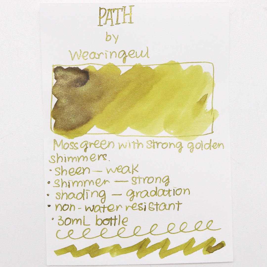 Wearingeul Path Ink Swatches and Writing Samples - Free shipping to US and Canada - Buchan's Stationery