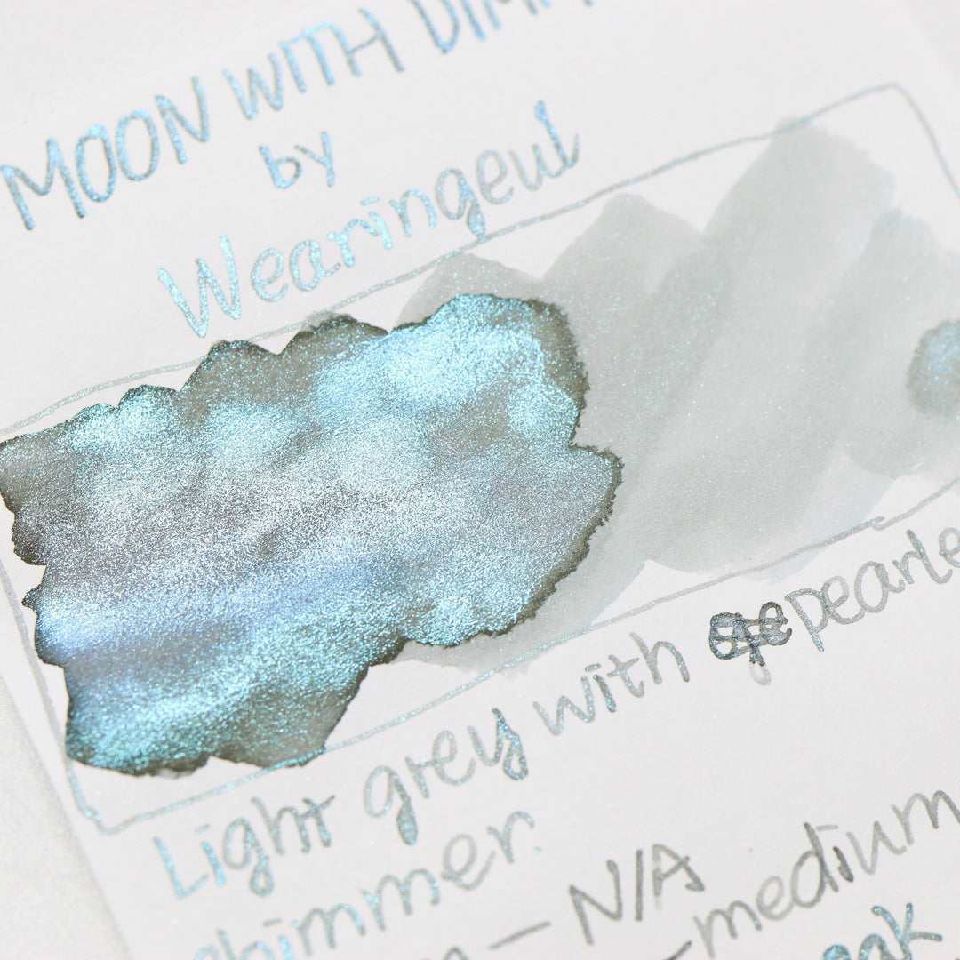 Wearingeul Half Moon with Dimmed Light Ink Swatches and Writing Samples - Buchan's Stationery